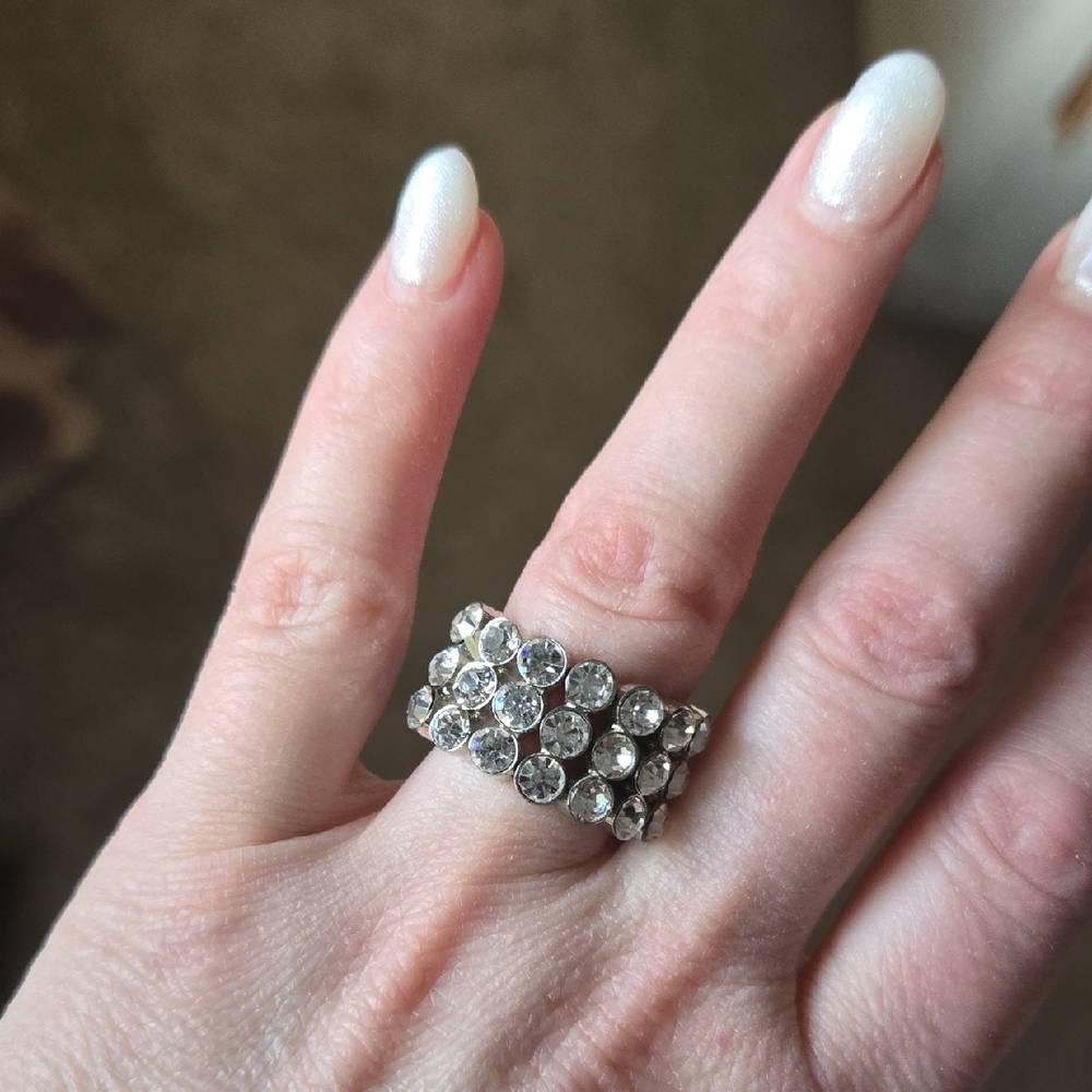 Cookie Lee Silver Crystal Ring